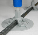 Adjustable FinStand Concrete Form Support used with FinCaps and JAWS Screed Chairs on Wood or Metal Decks